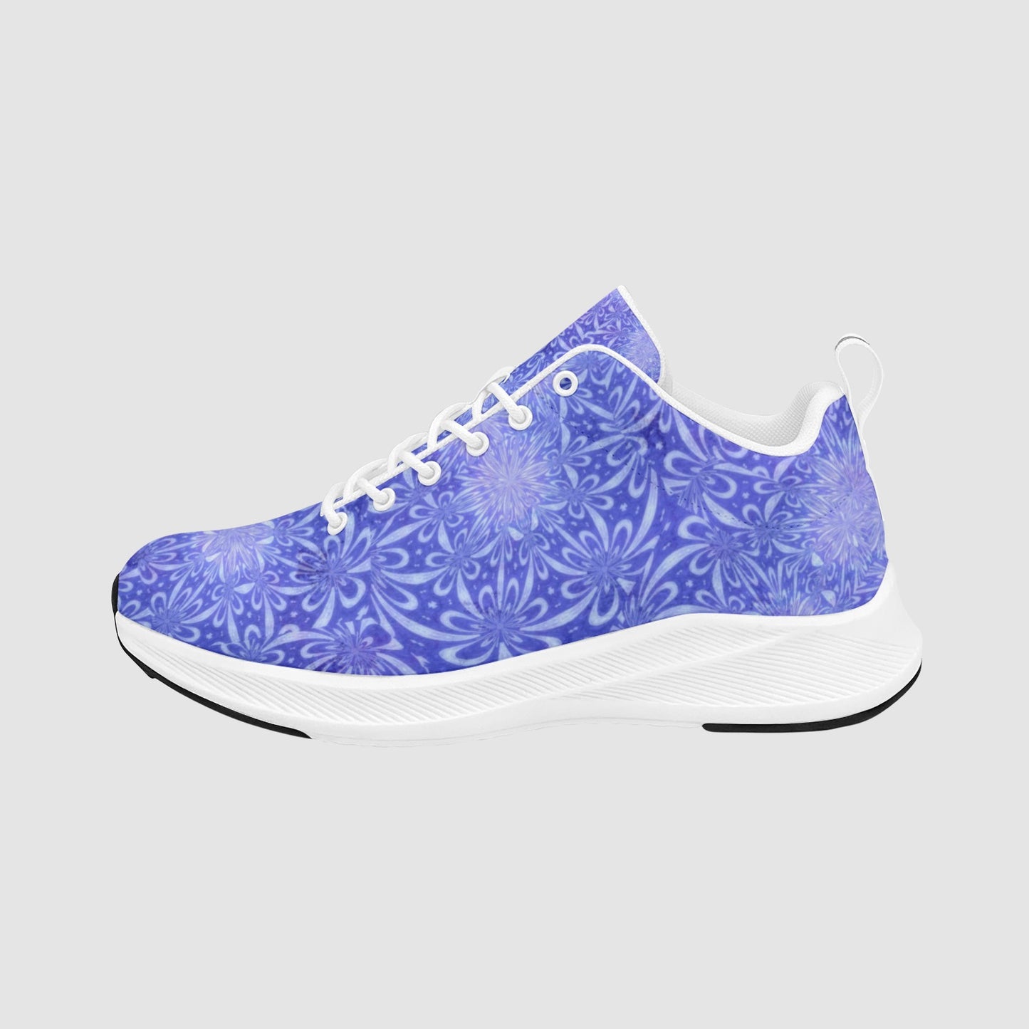 Women’s Purple White Exploding Fractal Suede Breathable Running Shoes