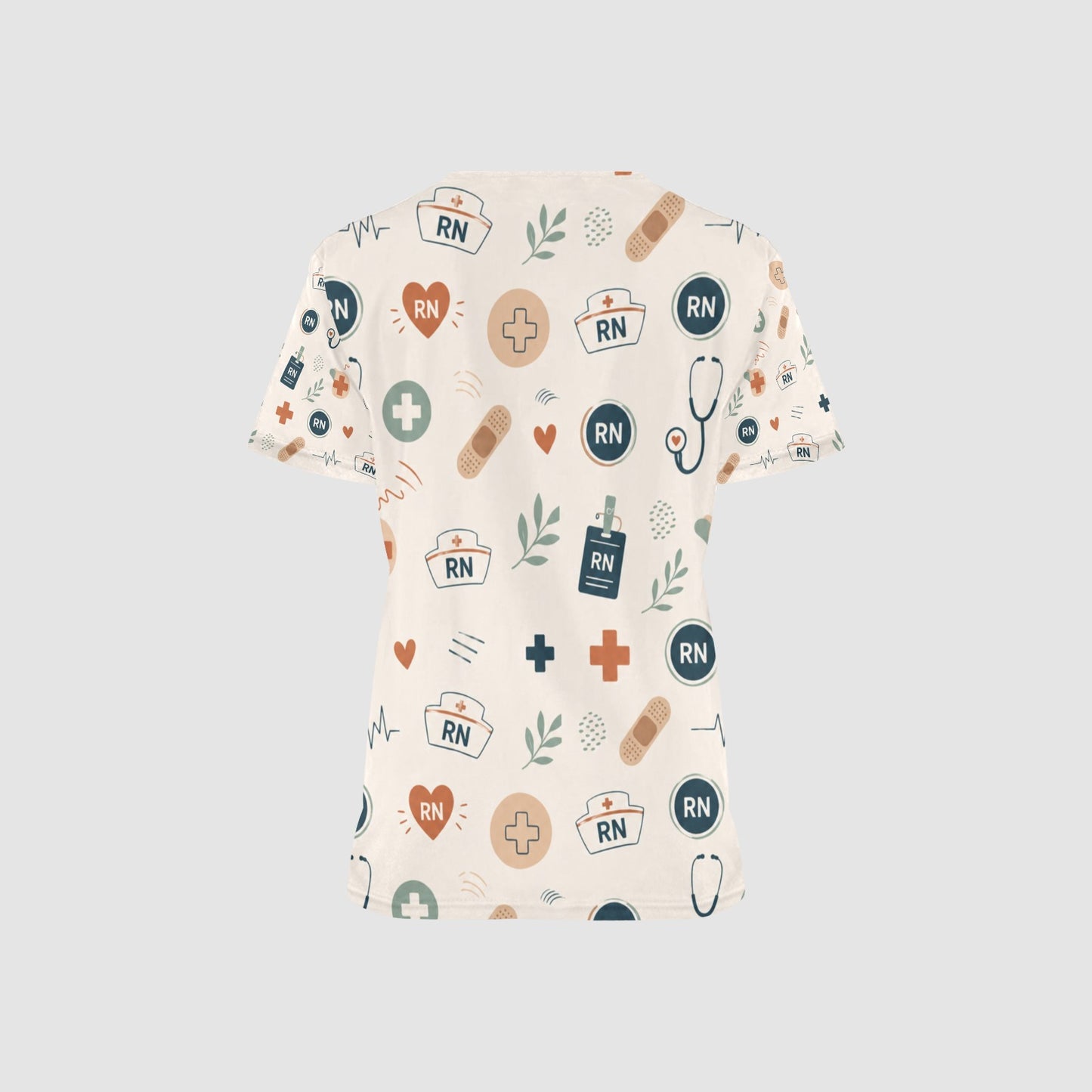 Women's Vintage RN Registered Nurse Professional Medical Scrub Top