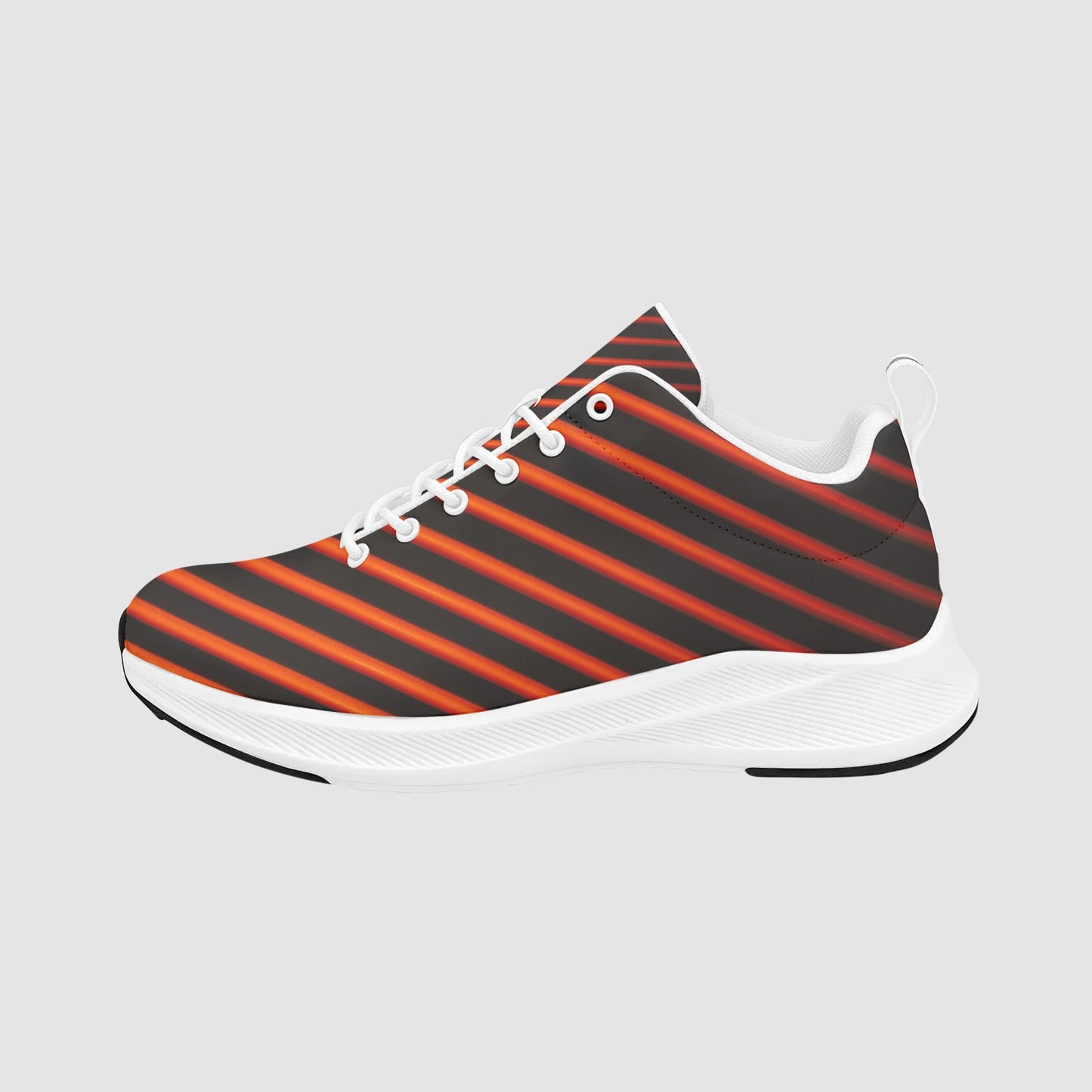 Women’s Red and Black Striped Suede Breathable Athletic Sneakers
