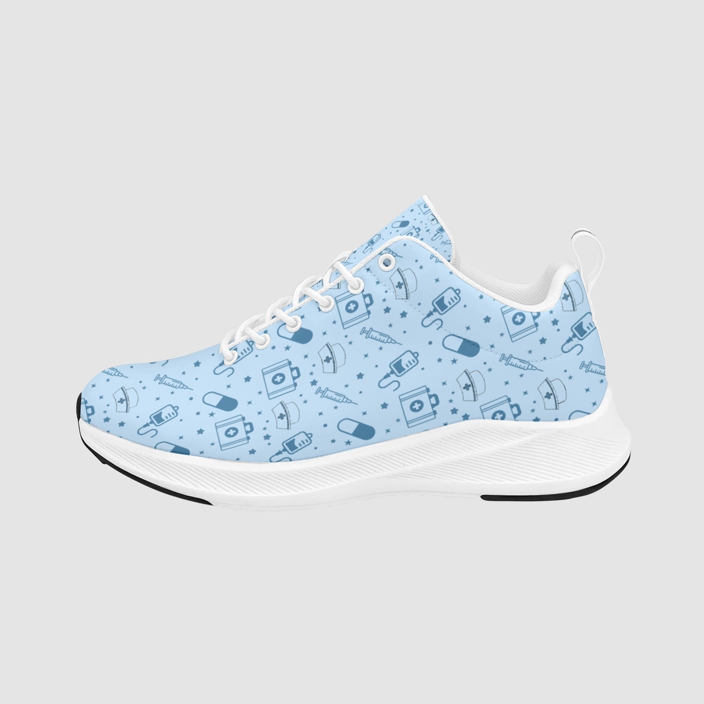 Women’s Light Blue Nursing Icons Suede Breathable Running Sneakers