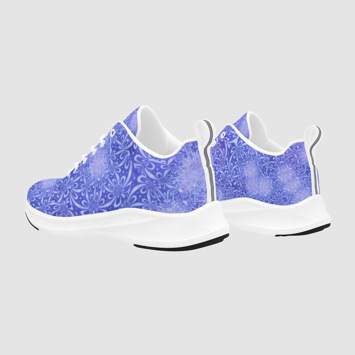 Women’s Purple White Exploding Fractal Suede Breathable Running Shoes