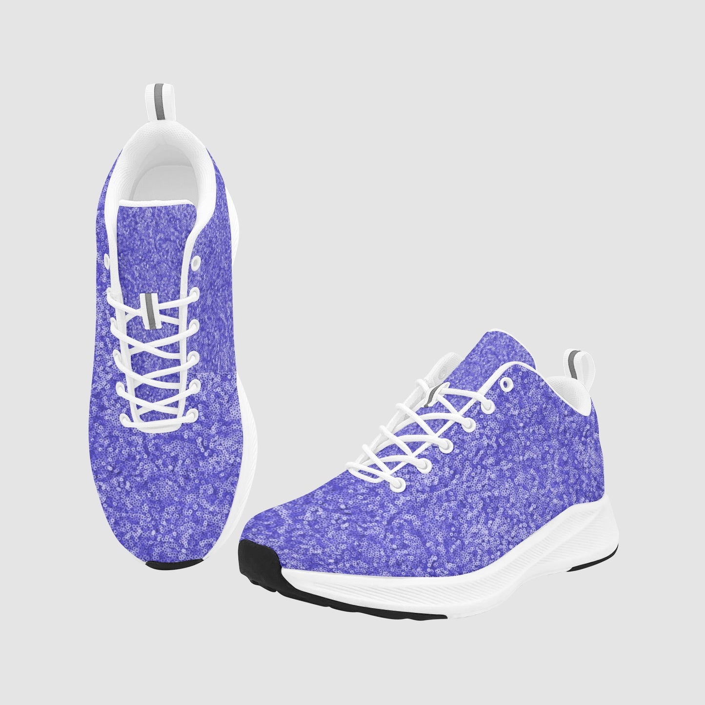 Women’s Light Purple Sequin Print Suede Breathable Running Sneakers