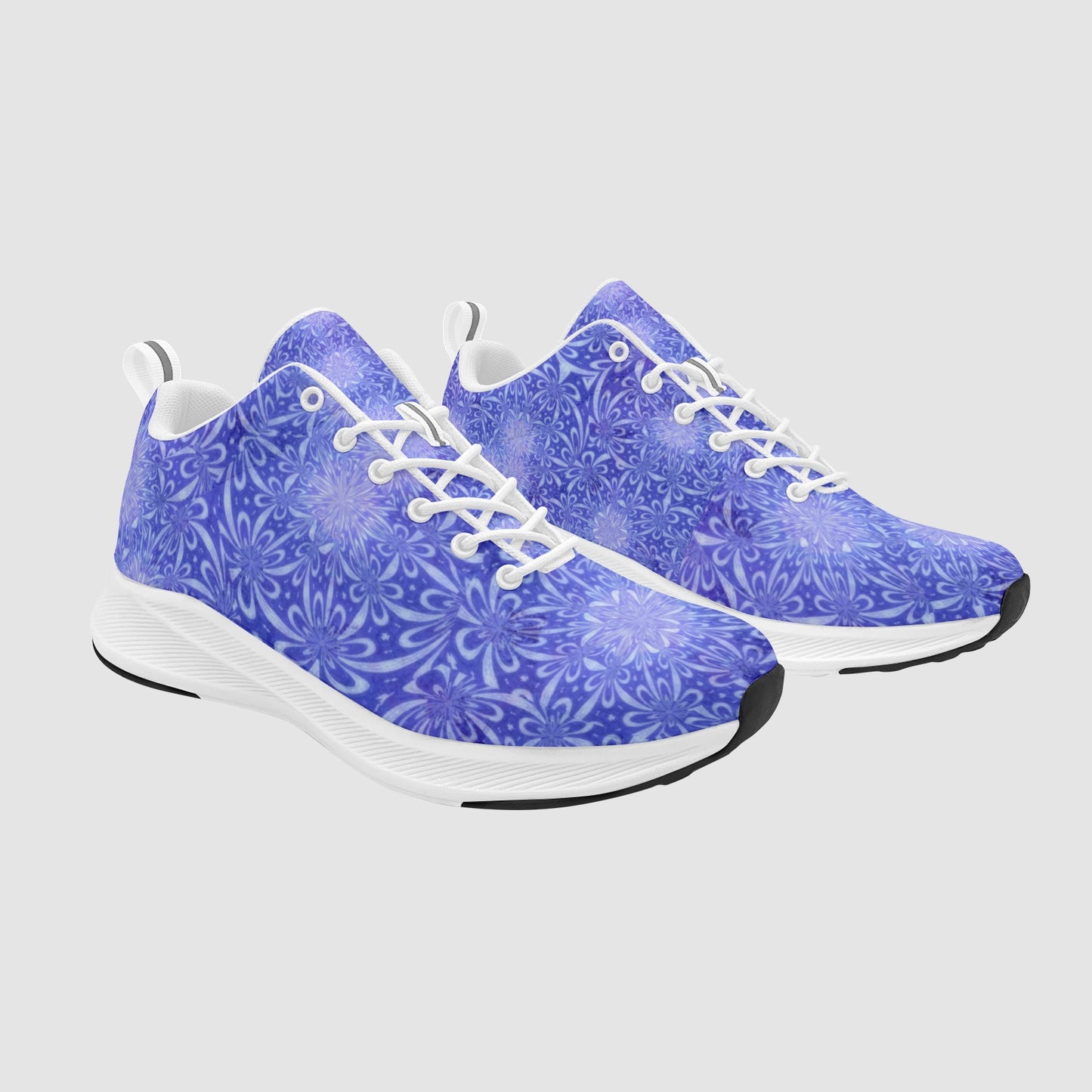 Women’s Purple White Exploding Fractal Suede Breathable Running Shoes