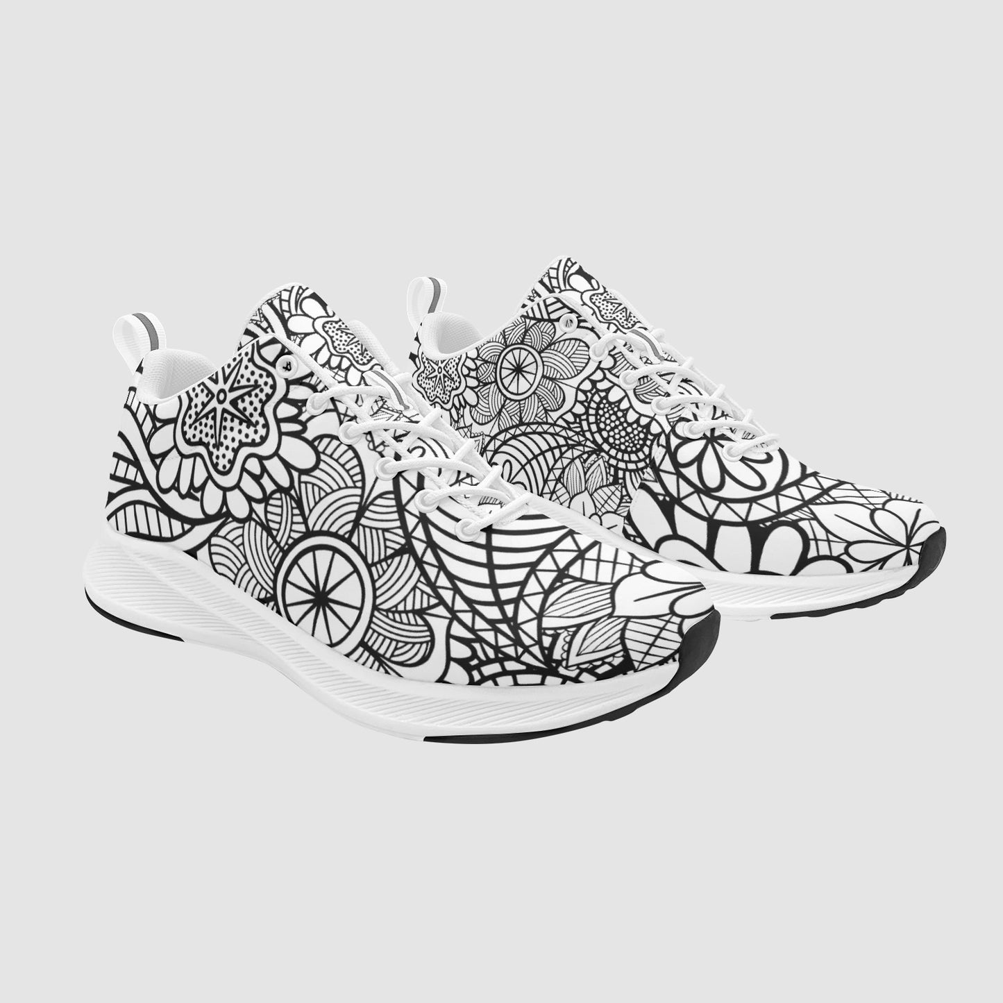 Women's Floral Color Me Yourself DIY Custom Suede Running Sneakers
