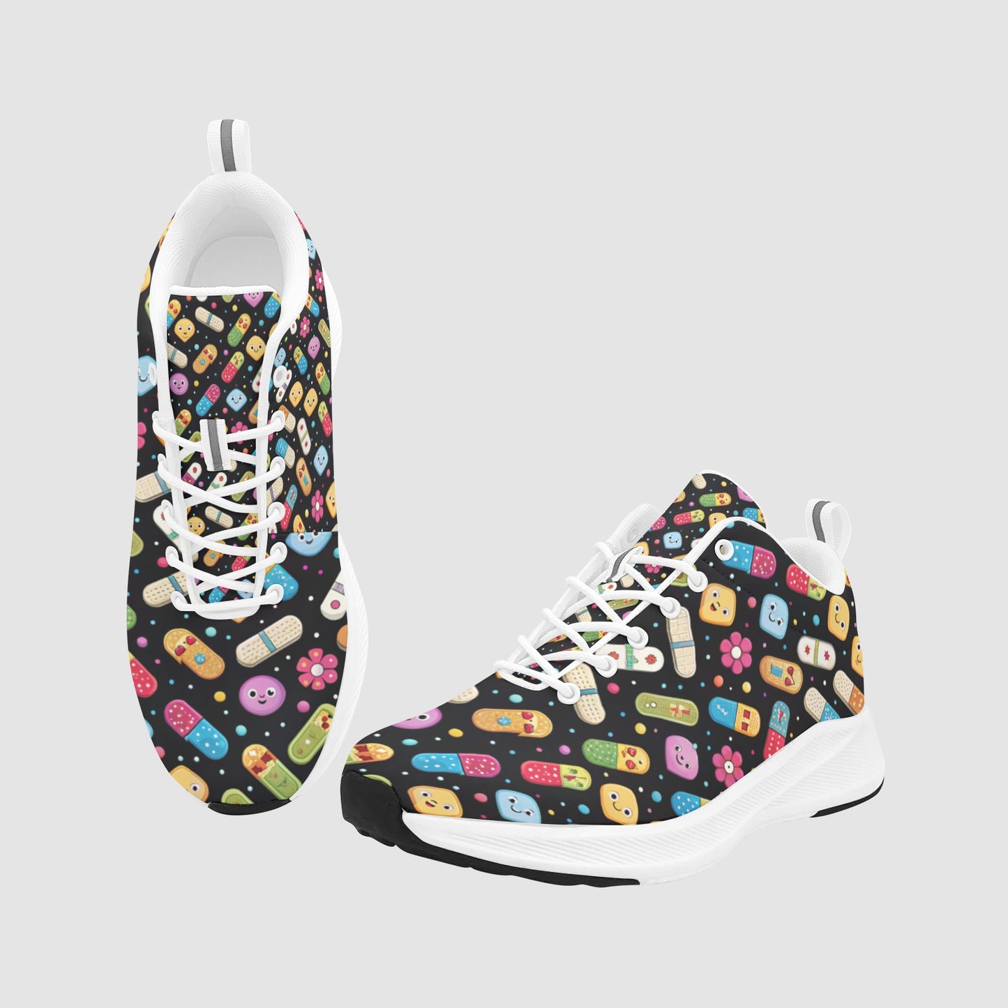 Women's Multicolor Pill Smiley Suede Breathable Nursing Running Shoes
