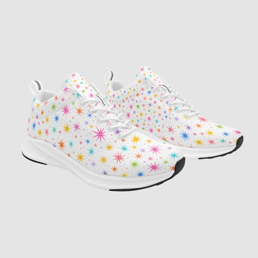 Women's Colorized Starburst Suede Breathable Athletic Running Shoes