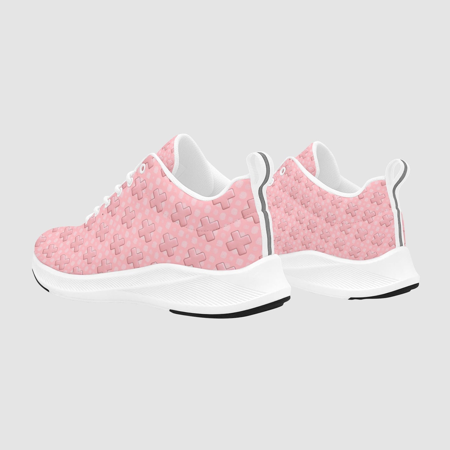 Womens Pink Medical Cross Suede Breathable Leather Nursing Shoes