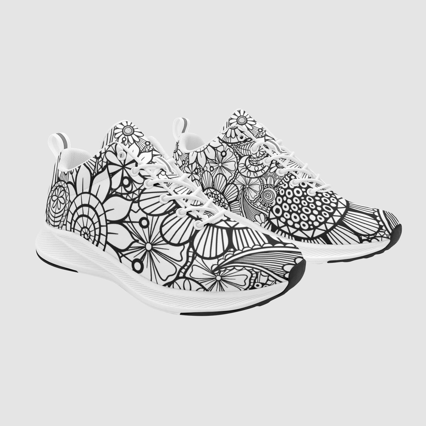 Womens Custom Floral DIY Color Me Suede Breathable Running Sneakers
