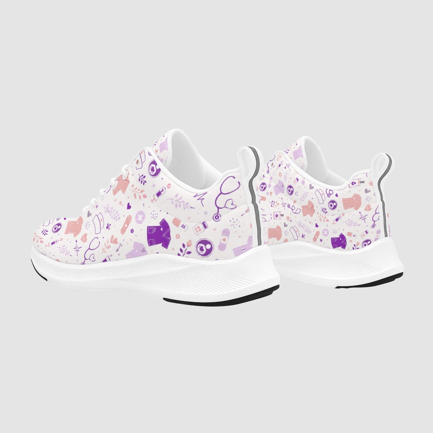 Women's White Smoke Caregiver Suede Breathable Athletic Running Shoes