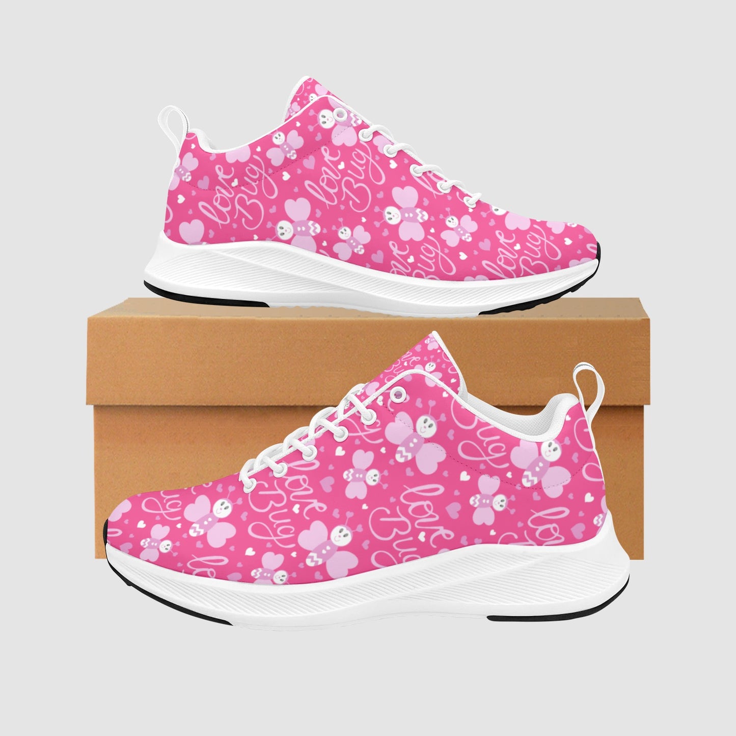 Women's Light Pink Love Bug Running Shoes