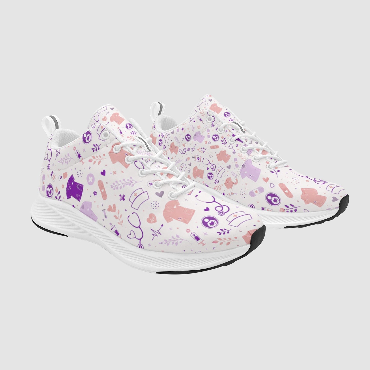 Women's White Smoke Caregiver Suede Breathable Athletic Running Shoes