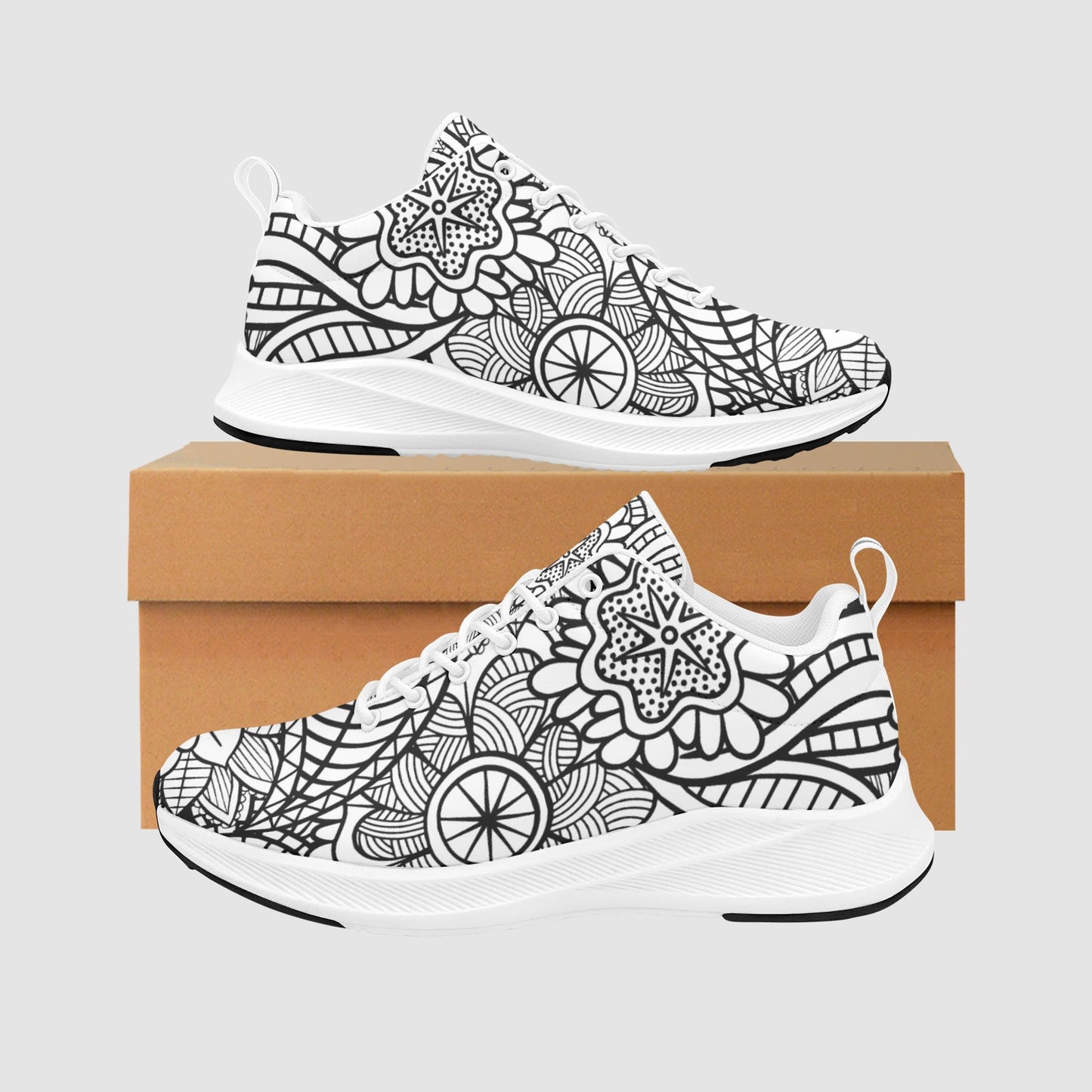 Women's Floral Color Me Yourself DIY Custom Suede Running Sneakers