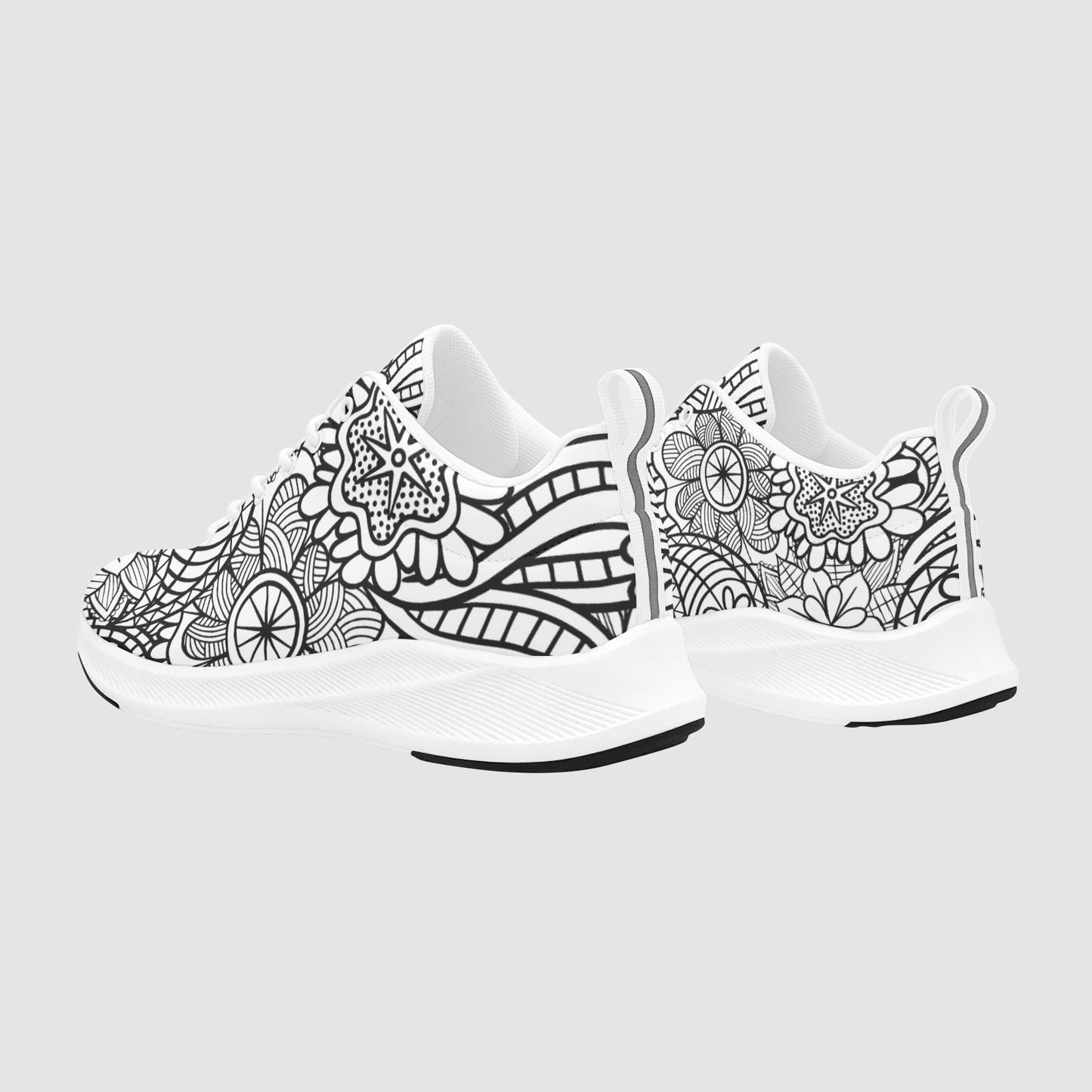 Women's Floral Color Me Yourself DIY Custom Suede Running Sneakers