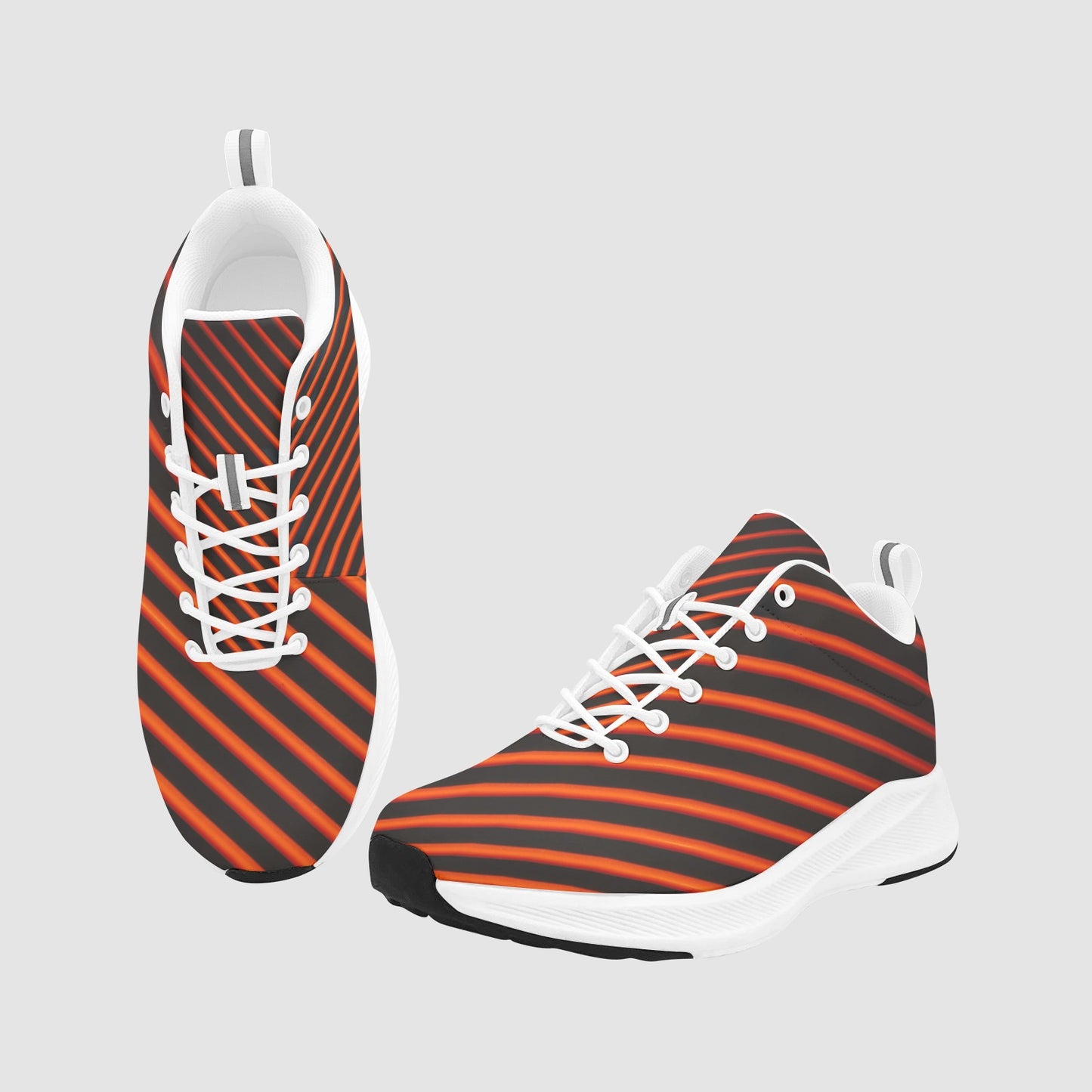 Women’s Red and Black Striped Suede Breathable Athletic Sneakers