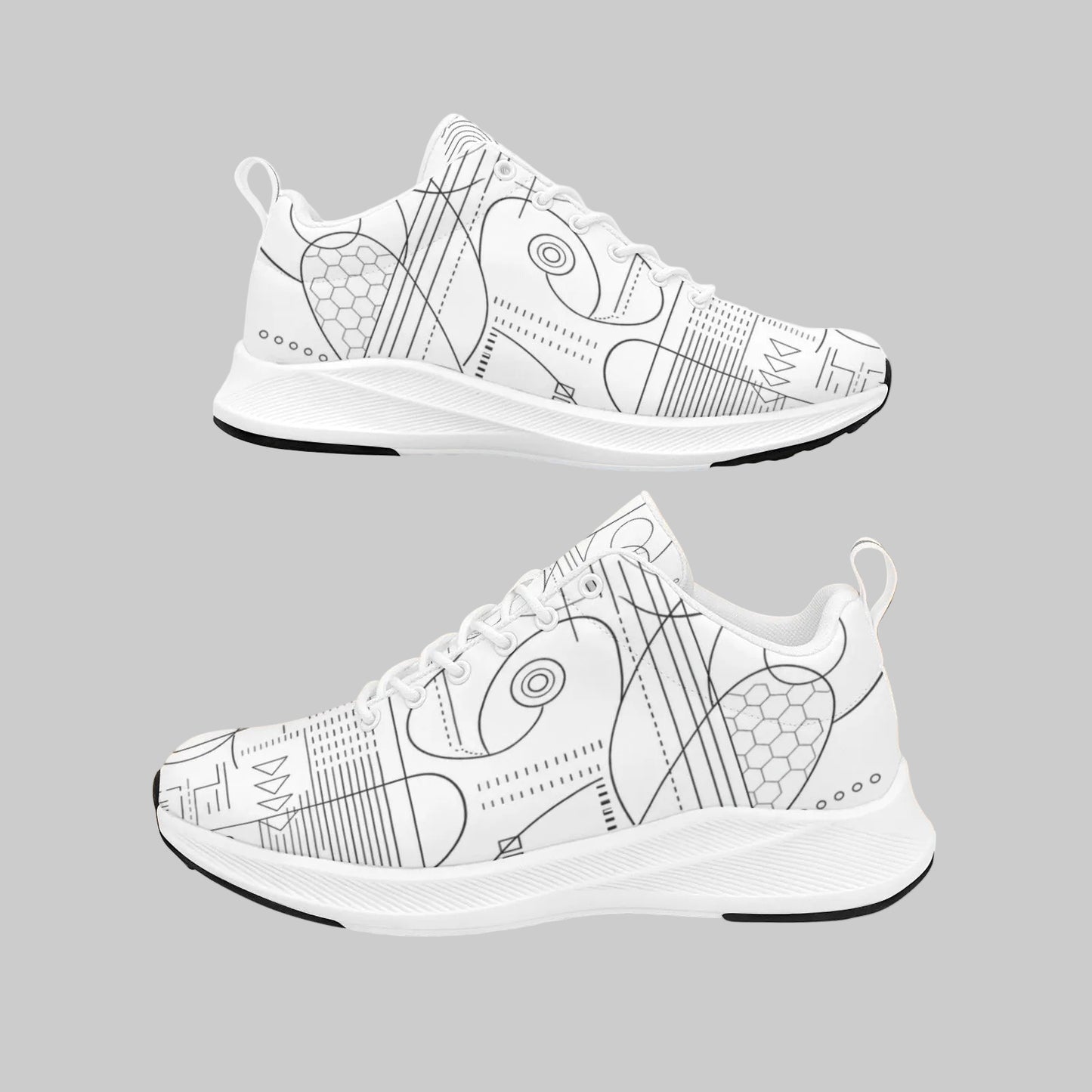 Women's Art Deco Color Me DIY Custom Suede Breathable Running Shoes
