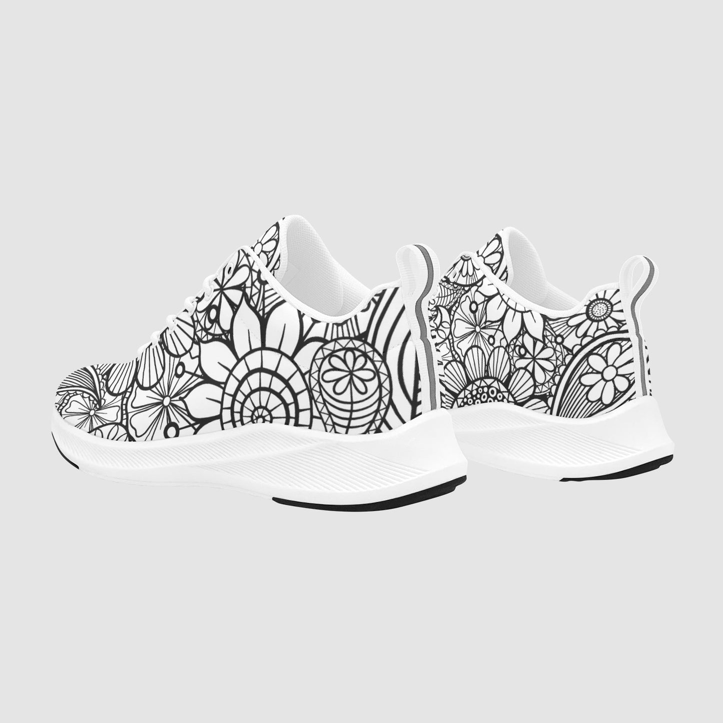 Womens Custom Floral DIY Color Me Suede Breathable Running Sneakers