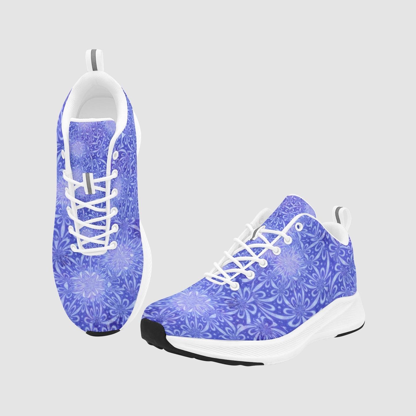 Women’s Purple White Exploding Fractal Suede Breathable Running Shoes