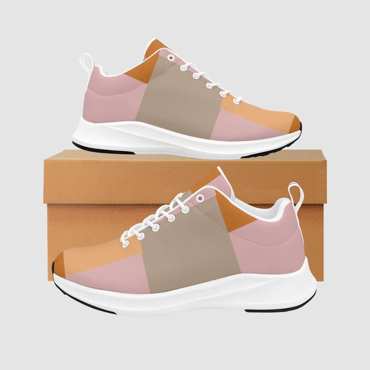 Women's Multicolored Color Block Suede Breathable Running Sneakers