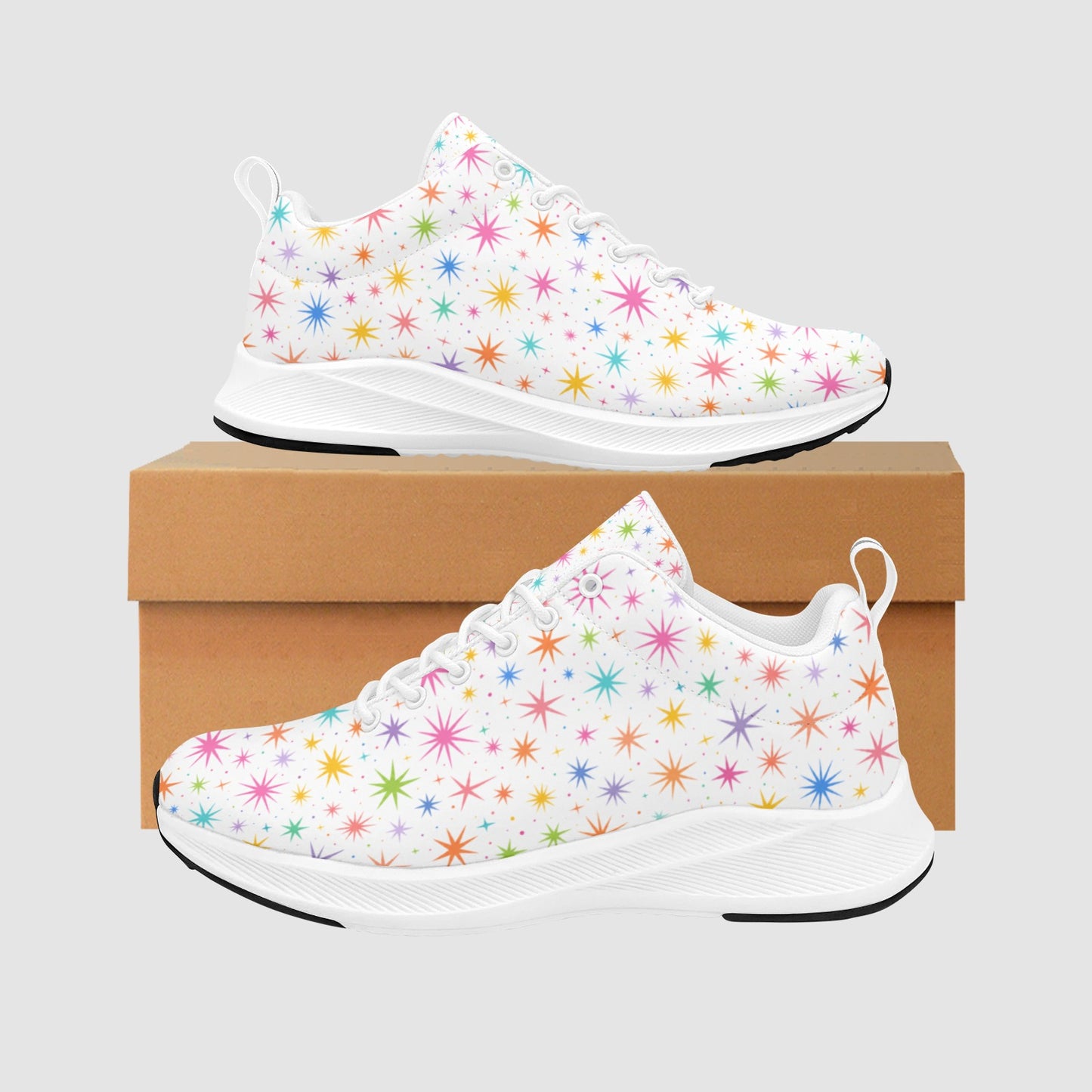 Women's Colorized Starburst Suede Breathable Athletic Running Shoes
