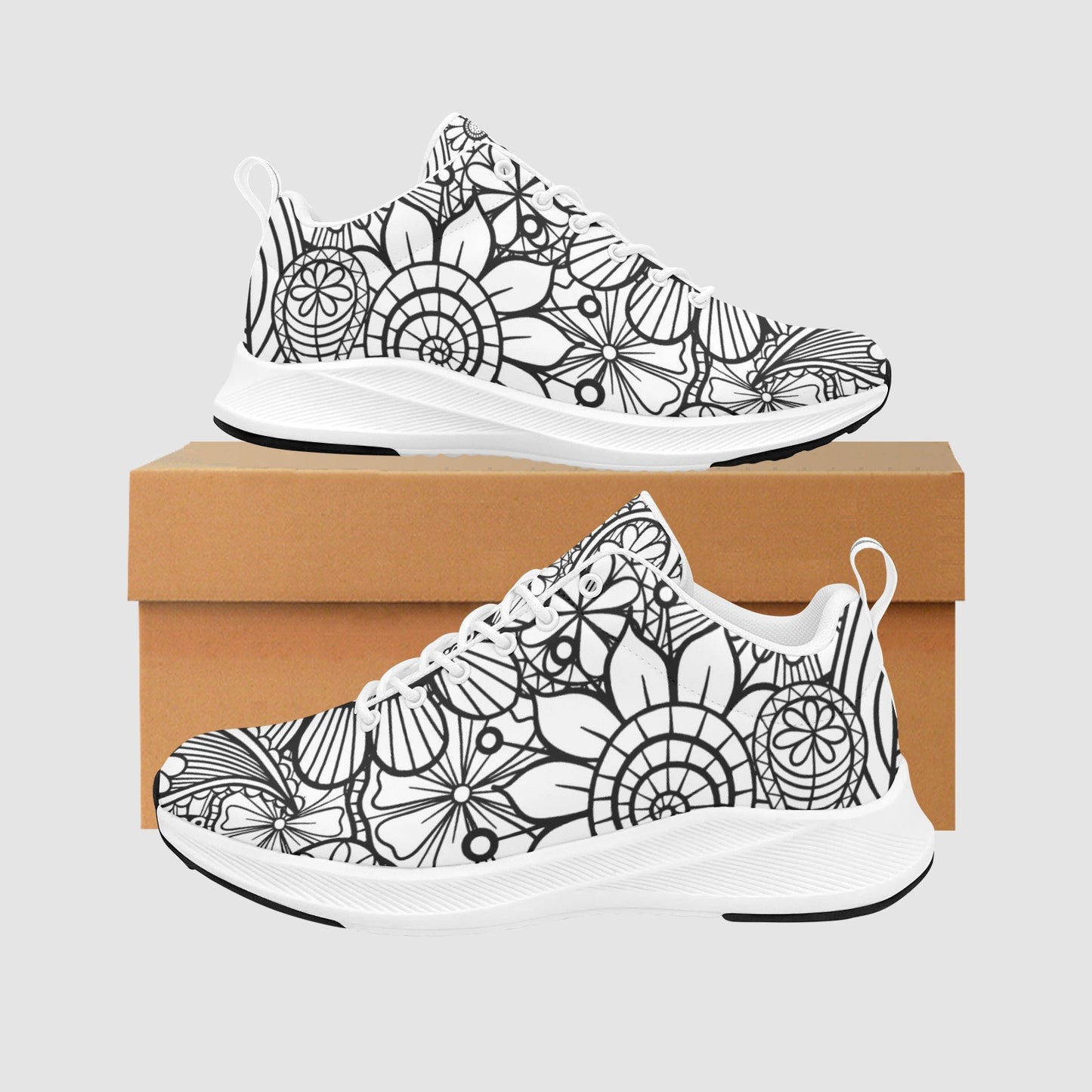 Womens Custom Floral DIY Color Me Suede Breathable Running Sneakers