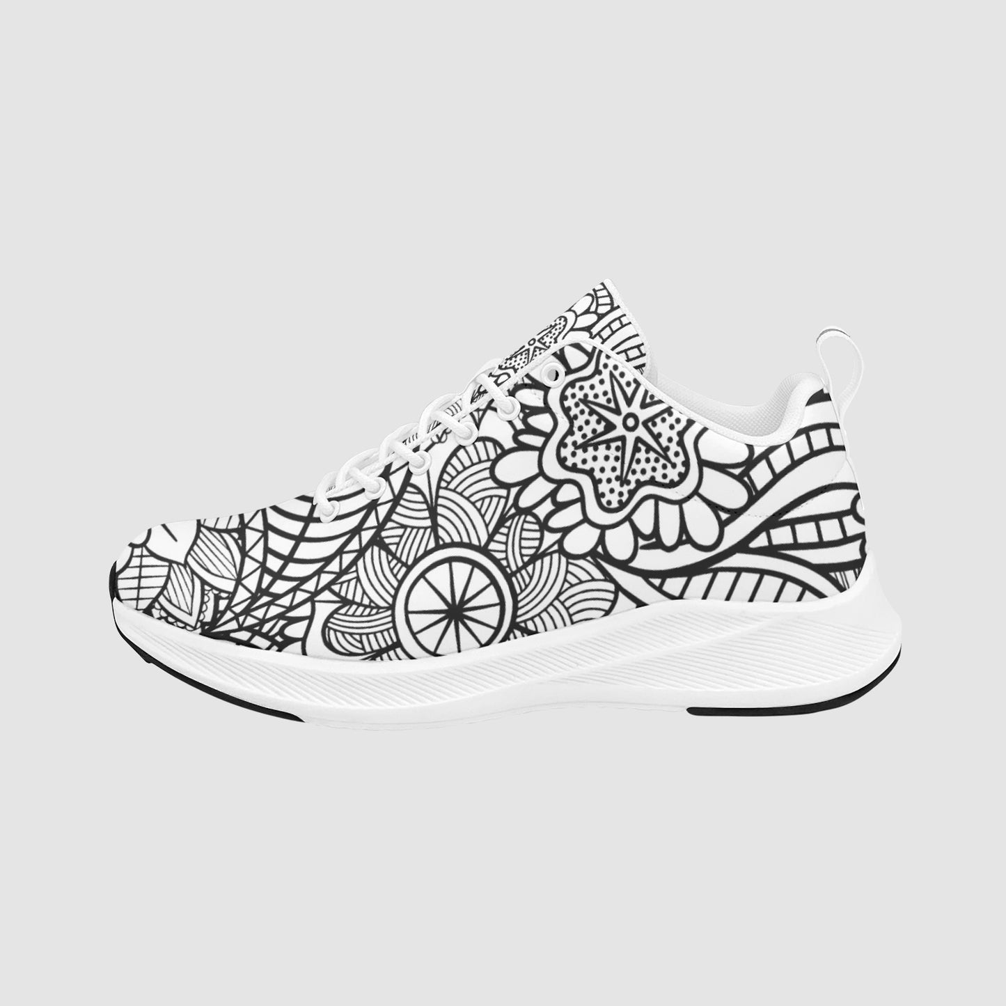 Women's Floral Color Me Yourself DIY Custom Suede Running Sneakers
