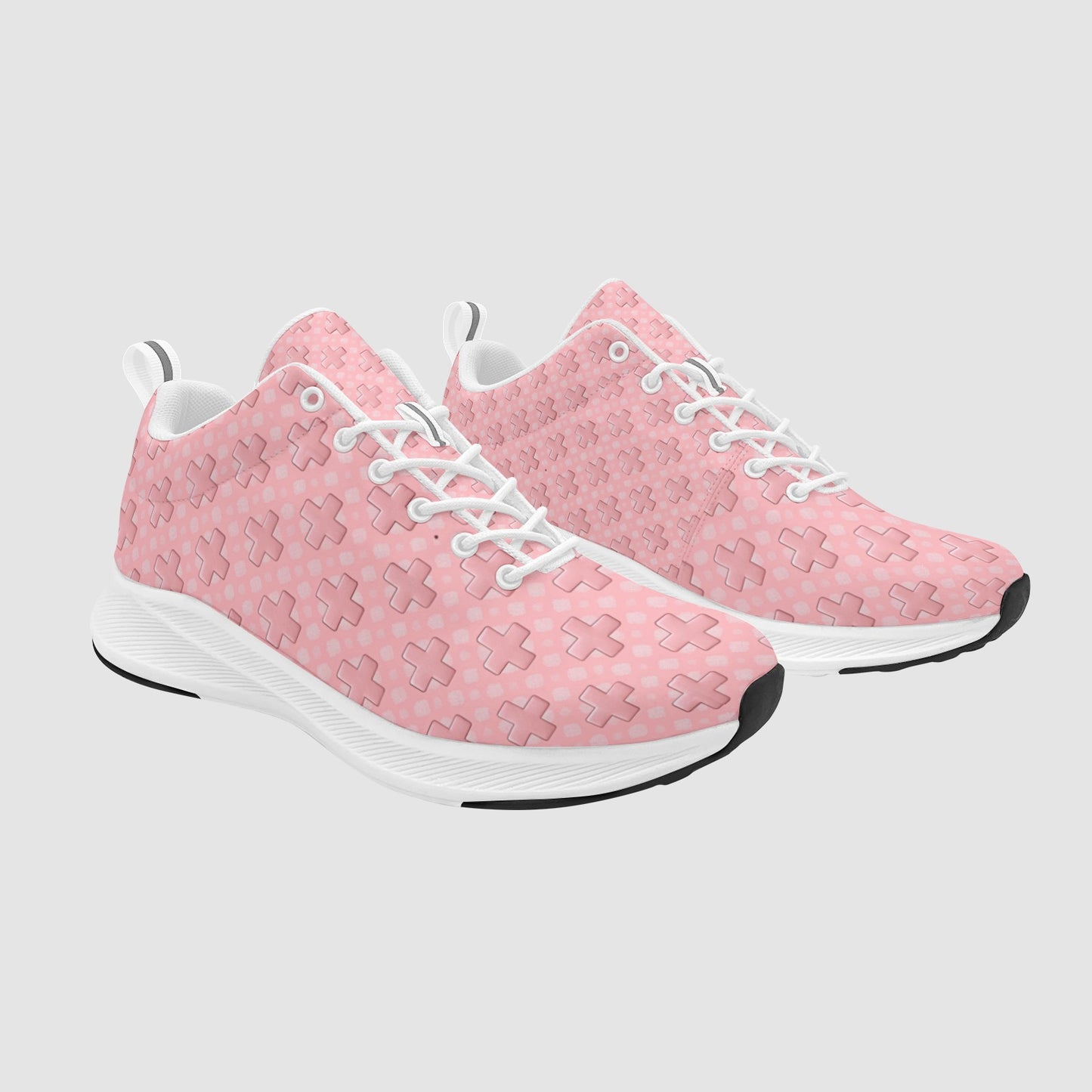 Womens Pink Medical Cross Suede Breathable Leather Nursing Shoes
