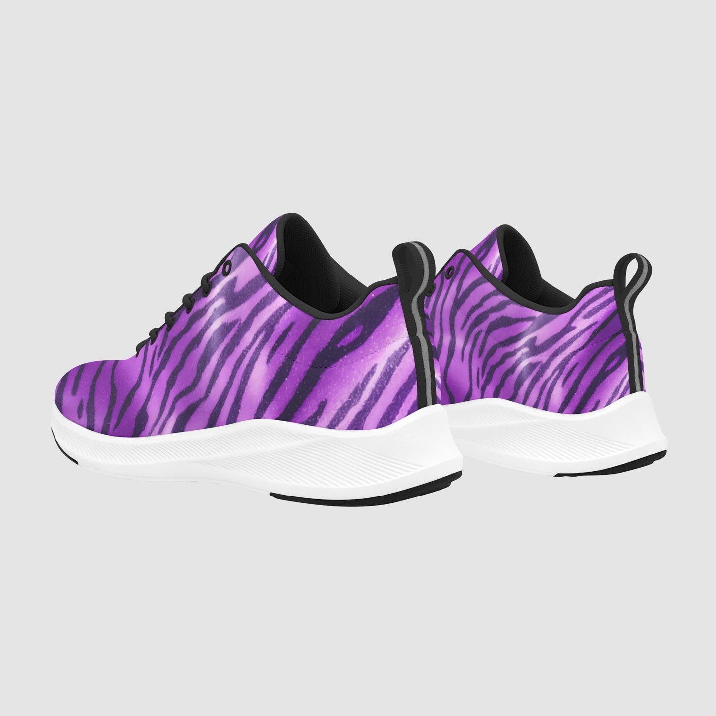 Women’s Black Purple Leopard Print Suede Breathable Running Sneakers