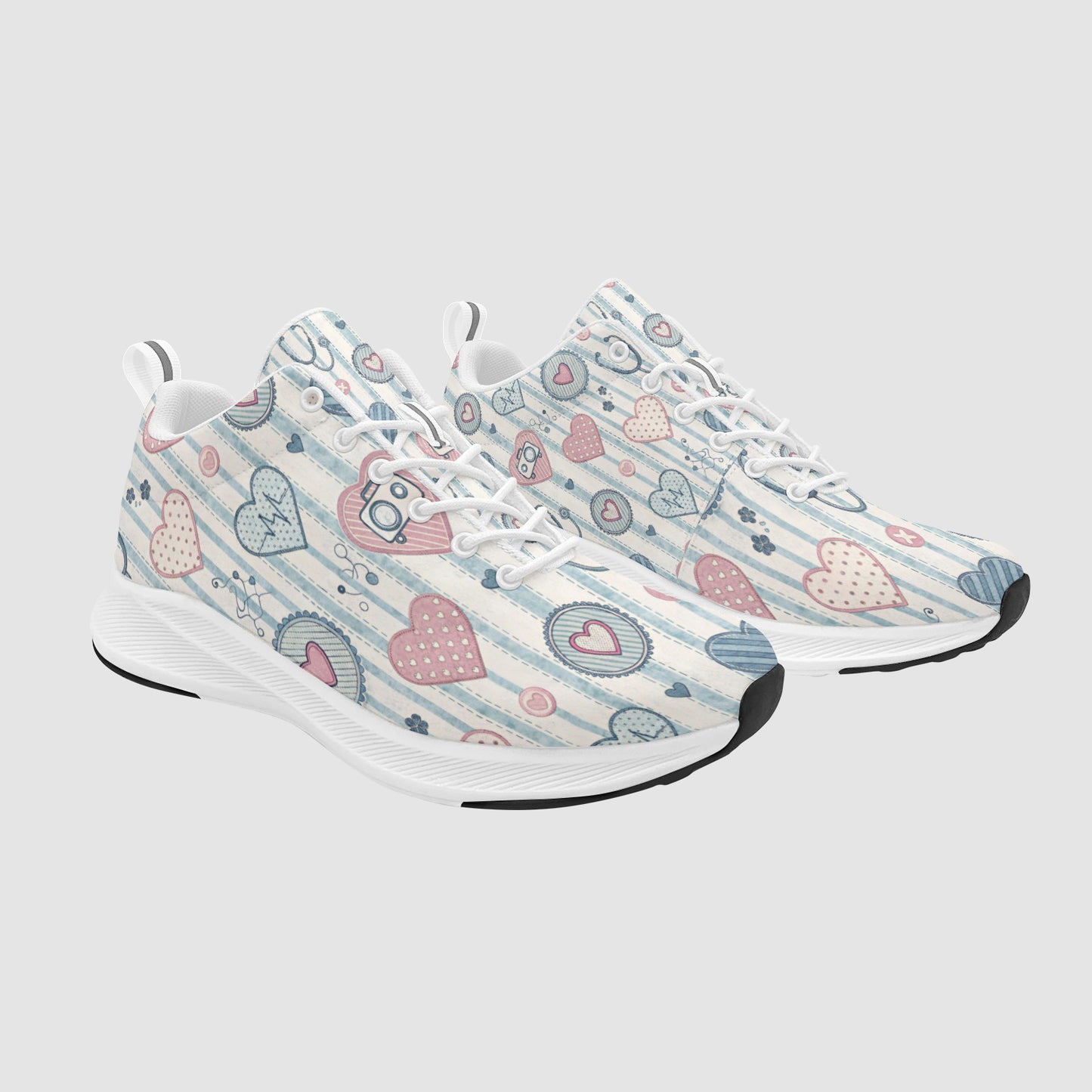 Women's Medical Icons Heart Suede Breathable Nursing Running Shoes
