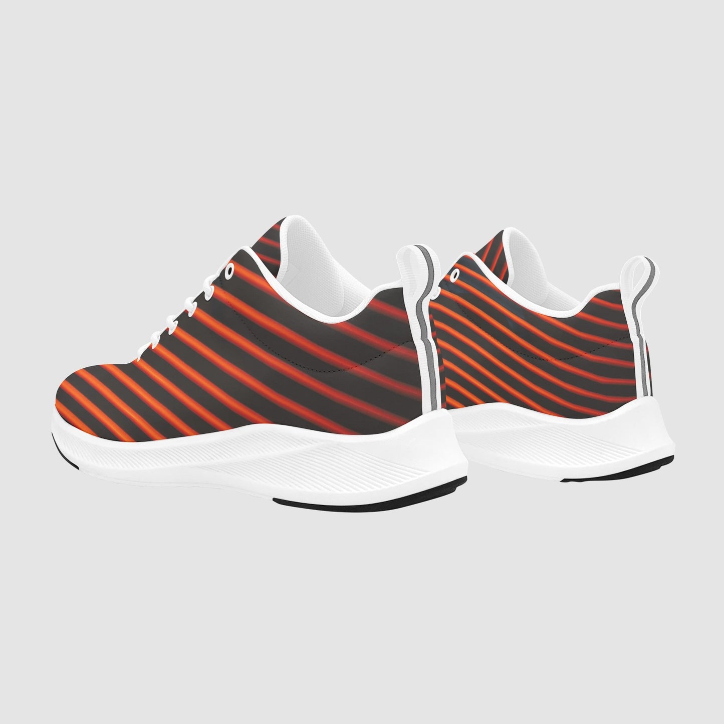 Women’s Red and Black Striped Suede Breathable Athletic Sneakers