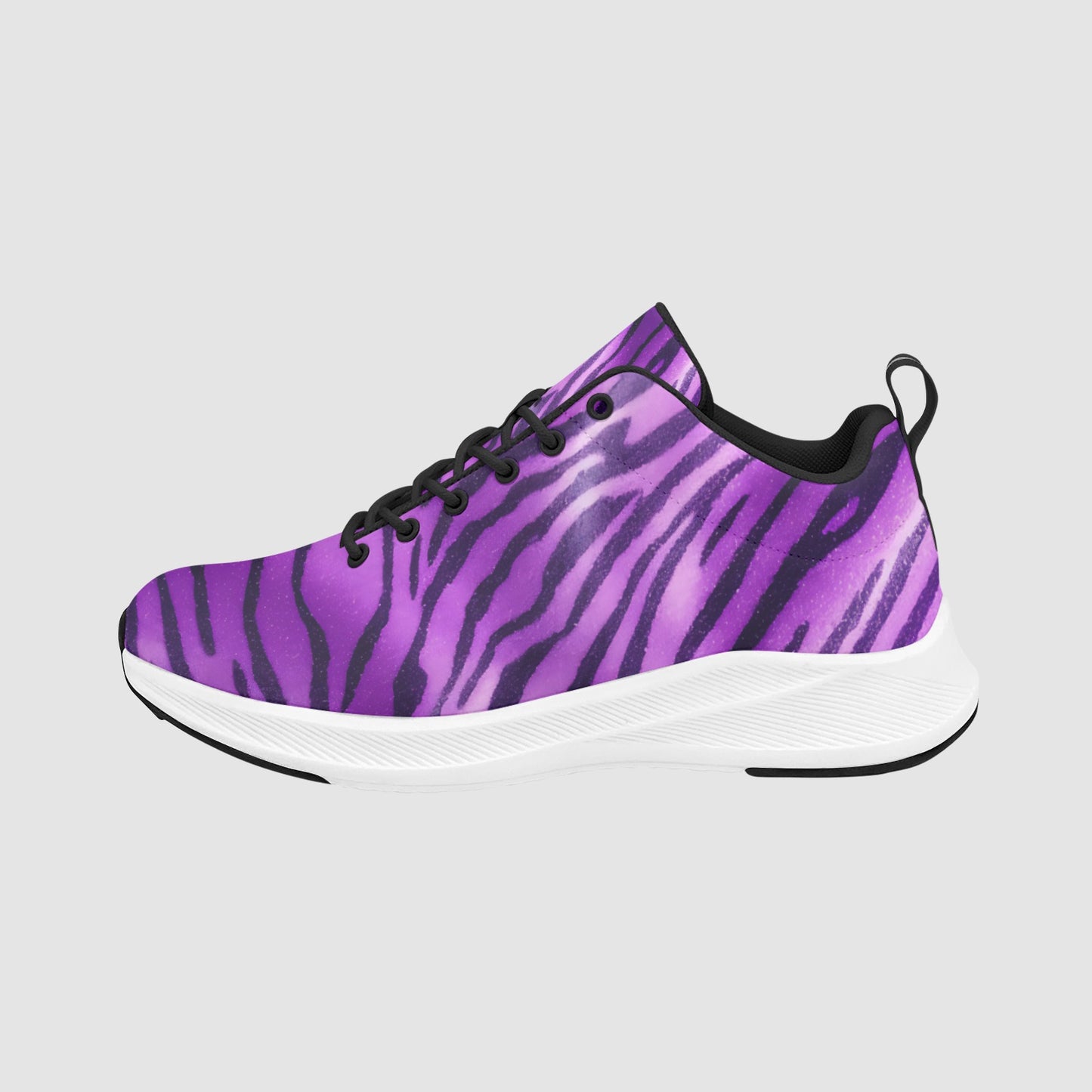 Women’s Black Purple Leopard Print Suede Breathable Running Sneakers
