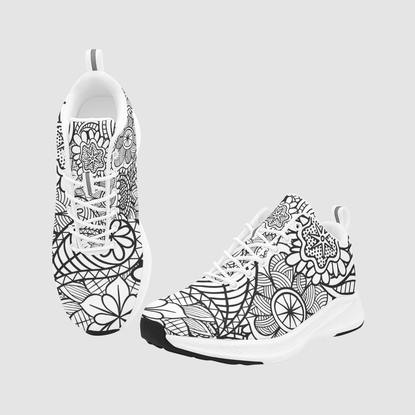Women's Floral Color Me Yourself DIY Custom Suede Running Sneakers