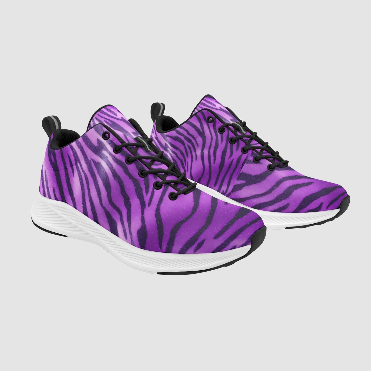 Women’s Black Purple Leopard Print Suede Breathable Running Sneakers