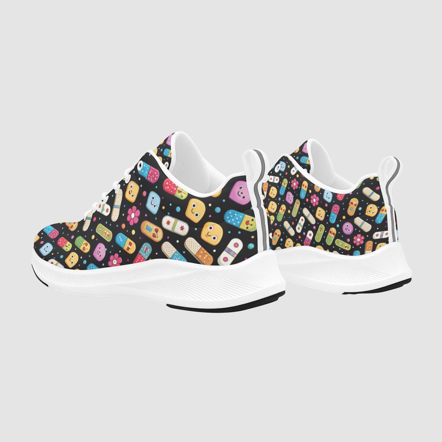Women's Multicolor Pill Smiley Suede Breathable Nursing Running Shoes