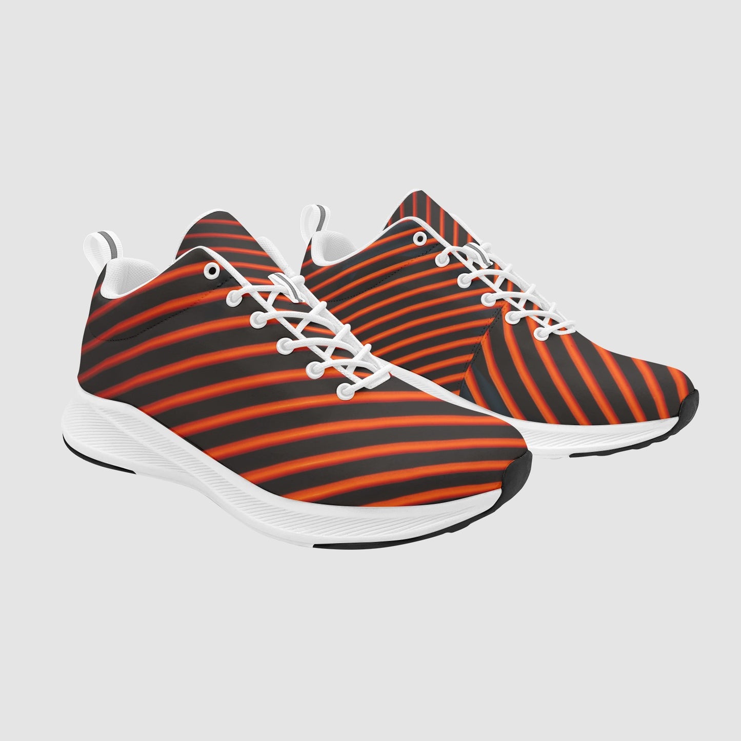 Women’s Red and Black Striped Suede Breathable Athletic Sneakers