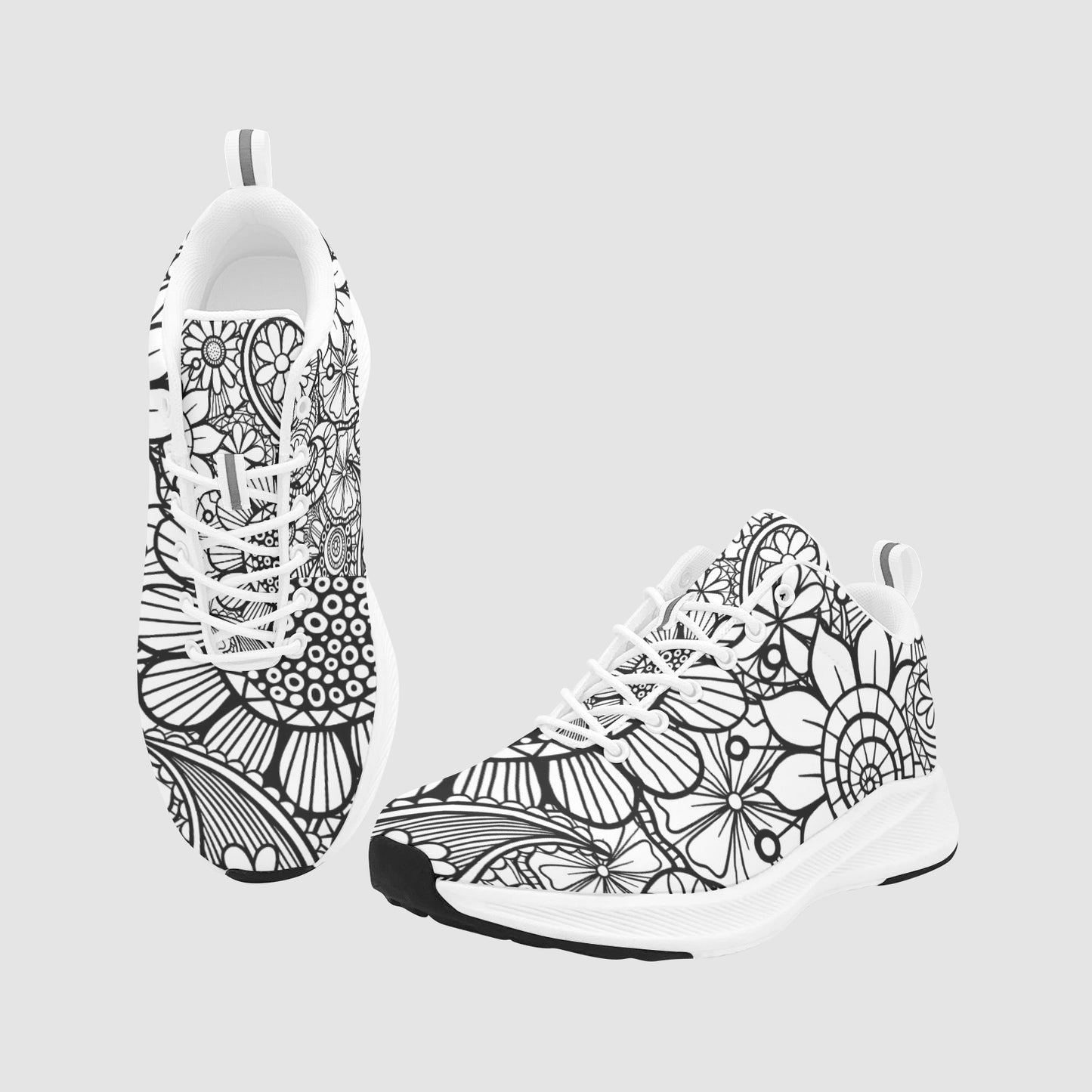 Womens Custom Floral DIY Color Me Suede Breathable Running Sneakers